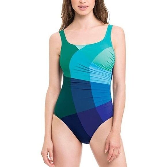Profile™ By Gottex Swimsuit Size 10 1 Piece Mondrian - Picture 1 of 16
